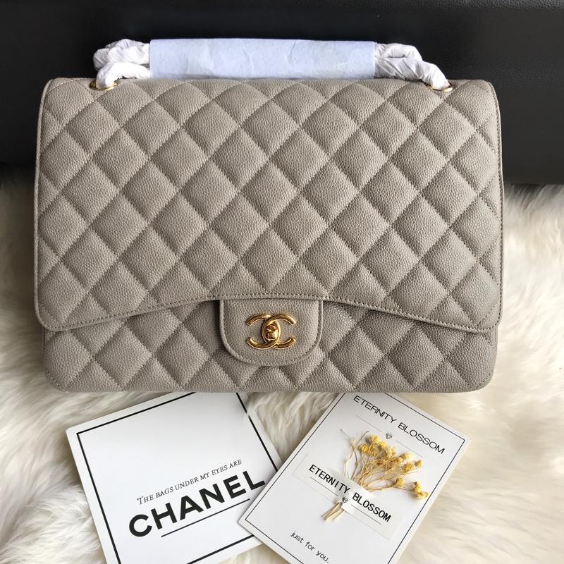Chanel 2.55 Classic A58601 ball pattern gold buckle gray
